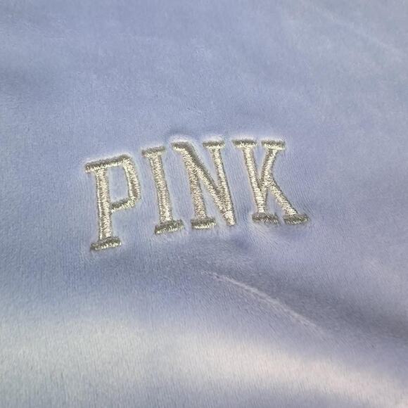 PINK Victoria's Secret Pullover Women's Large Fleece Velour Quarter Zip Pocket - Picture 11 of 16